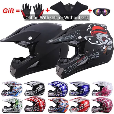 DOT Adult Kid Motocross ATV MX Dirt Bike UTV Off Road Helmet Or Goggles + Gloves • $44.64