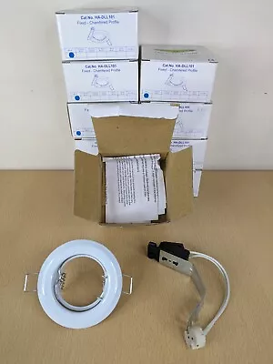 10 X HALOLITE Downlight & Fixed Terminal Bracket White Fix Press Steel New & Box • £19.95