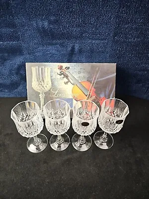 Cristal D'arques Longchamp Lead Crystal Wine Glasses Goblets New In Box Qty 4. • $42.82