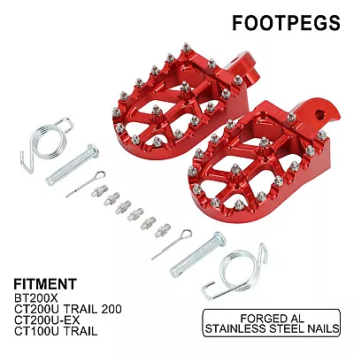 Foot Pegs Mini Bike Footpegs CNC For CT200U CT200U-EX BT200X CT100U Trail Red • $36.99