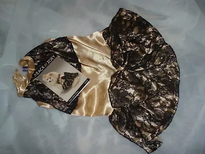 Little Fancy Gold And Black Lace Darling Dress For Your Loving Pet Sz S New In P • $14.99