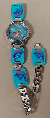 $29.75 • Buy FOR PARTS Vintage Disney Store Ariel Little Mermaid Wristwatch Watch Untested