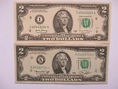 2 Two Dollar Bills 1976 Star Note AU 2017 A Crisp • $10