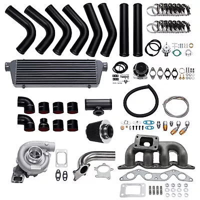 T3 T4 T04E Turbocharger Intercooler Piping Kit For Honda Civic 1.7L D17 01-05 • $723.52