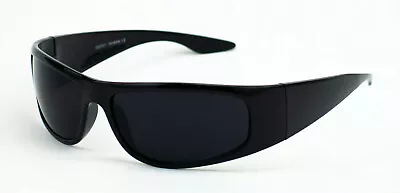 Super Dark OG LOC Black Wrap Sunglasses Gangster Style Sunglass • $55