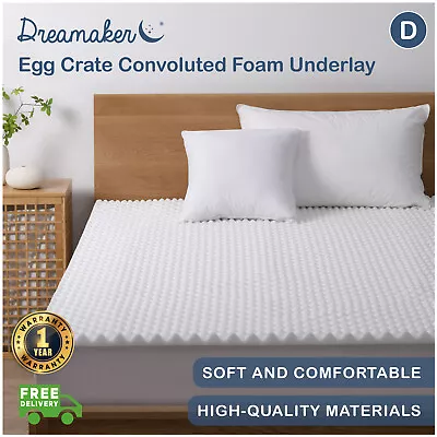 FOAM UNDERLAY Egg Crate Convoluted Mattress Topper Protector 4 CM Pads Queen • $75.95