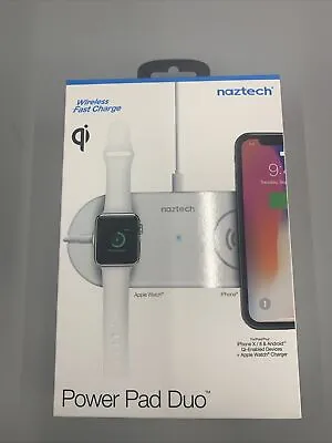 Naztech Power Pad Duo Qi Wireless Fast Charger Pad + IWatch Charger - White • $9.99