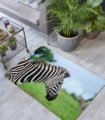 3D Black Zebra Lawn ZHUA061 Game Non Slip Rug Mat Photo Carpet Zoe • $49.99