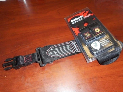 $26.98 • Buy NEW DiMarzio ClipLock Quick Release 2  Guitar Strap, John Petrucci - RED THREAD