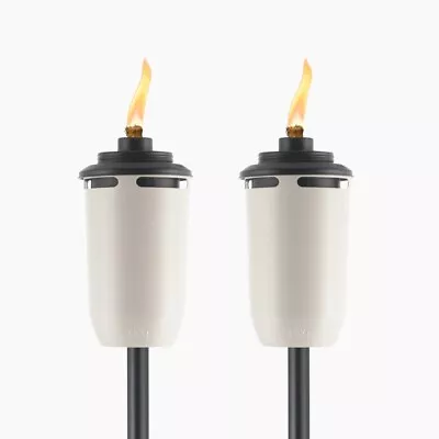 TIKI Brand 2-Pack Easy Install 65-inch Multi-Use TIKI Torch Honey Metal White • $21.09