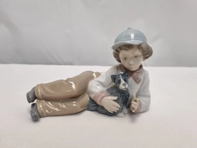 £3.99 • Buy Vintage Nao By Lladro Boy With Dog Lying Down Ceramic Figure Small (17)