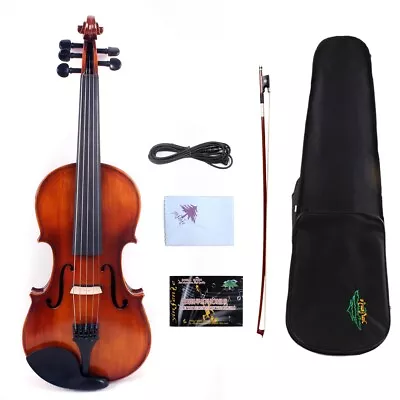 5String Electric Violin 4/4 Maple Spruce Ebony Fittings Free Case Violin Bow#EV1 • $165