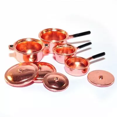£3.95 • Buy 1/12 Streets Ahead Dolls House Pack 4 Copper Pots/Pans/Saucepans D330
