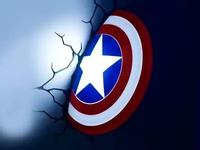 Decorative Wall Led Lamp Marvel Captain Shield 3D Avengers Wall Light • £16.99