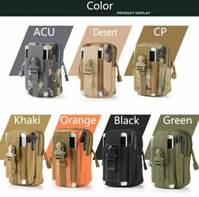 Men Women Military Tactical Camo Phone Molle Pouch Belt Waist Fanny Pack Bag • £9.99
