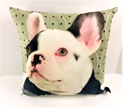 $16.99 • Buy French Bulldog Pet Photo Print Decorative Pillow Custom Handmade 16 X16 
