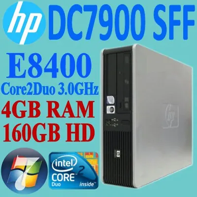 HP Compaq DC7900 SFF Desktop PC Core2Duo E8400 3.0GHz 4GB 160GB DVDRW WIN-7 PRO • $40