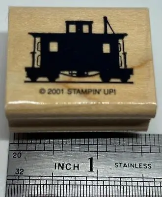 CABOOSE RAILWAY CAR TRAIN Railroad All Aboard STAMPIN UP! 2001 Wood Rubber Stamp • $7.95