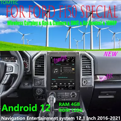 12.1  For Car AC SWC CD Radio Stereo GPS Navigation Player Ford F-150 2016-2021 • $409.99