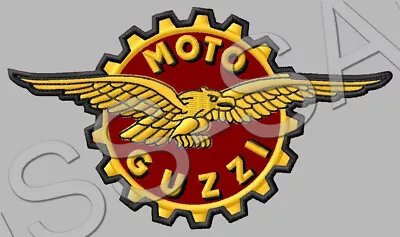 MOTO GUZZI EMBROIDERED PATCH IRON/SEW ON ~4-3/4 X 2-3/4  EAGLE MOTORCYCLES GRISO • $12