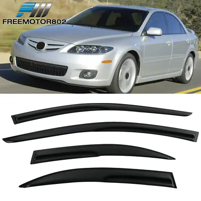 Fits 03-08 Mazda 6 Sedan MUG Style Window Visors Rain Sun Guard Deflector • $27.51