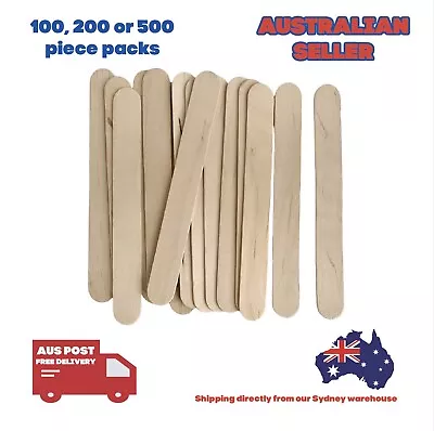 100/200/500pcs Jumbo Natural Wooden Craft Sticks Paddle Pop Sticks 15cm X 1.7cm • $15.40