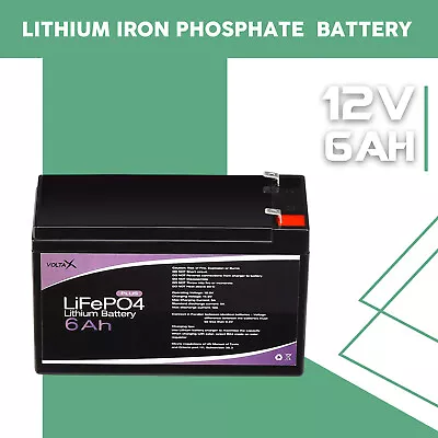 12V 6ah Lithium Iron LiFePo4 Deep Cycle Recharge Battery Solar 4WD Caravan RV • $68