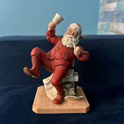 Vtg 1981 NORMAN ROCKWELL MUSEUM Ringing In Good Cheer Christmas Santa Figurine • $15