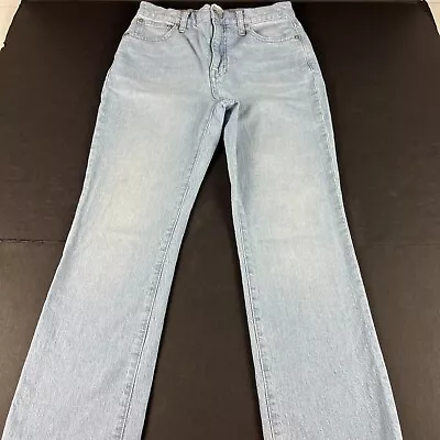 Madewell Jeans Women 26 Slim Cali Demi Boot Cut Cropped Light Blue Stretch Denim • $34.99