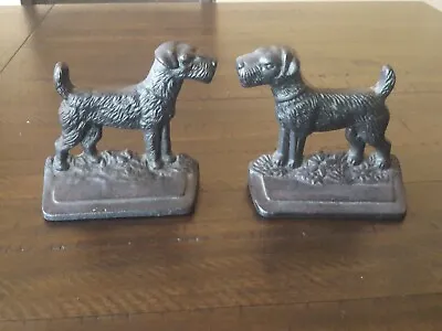 Vintage Bookends Dog  TerrierAiredaleFoxWelsh. Heavy Numbered • $65