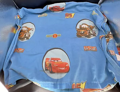 Disney Cars Twin Flat Sheet Pixar Vintage 2001 Tow Mater Lightning McQueen • $26.98