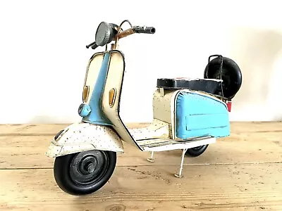 Vespa Lambretta Scooter Rally Tin Plate Scooter Model Retro Distressed • £24.99