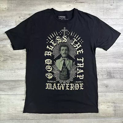 Malverde T Shirt Black | Vintage 8&9 Clothing Streetwear • $7.99