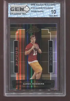 Aaron Rodgers RC 2005 Playoff Absolute Memorabilia #180 Rookie /999 GEM MINT 10 • $249.99