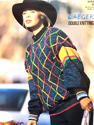 Jaeger Knitting Pattern 5703 Ladies Sweater Size 32 - 46  DK Vintage • £4.40