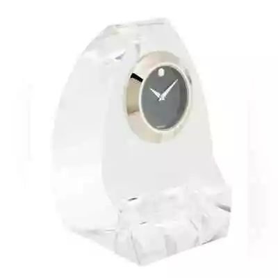 Movado Tcl000136m Black Silver Dial Face Clear Crystal Desk Clock • $50