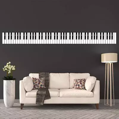 Piano Keys Wall Decal - Musical Instrument Decor - Peel And Stick Reusable Vinyl • $10.99