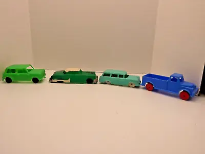 4 Vintage Plastic Toy Cars F &F Mold Die ~Plasticville~ USA • $12.95