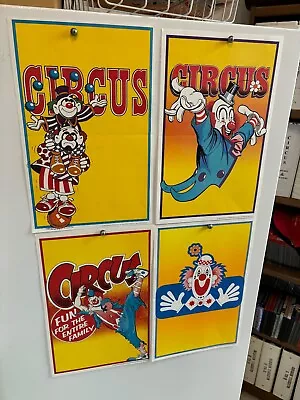 Vintage Four Unused Circus Posters 11 X17  All Clowns • $8.77