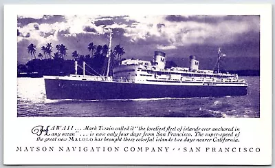 Postcard MATSON NAVIGATION COMPANY SAN FRANCISCO • $35.99
