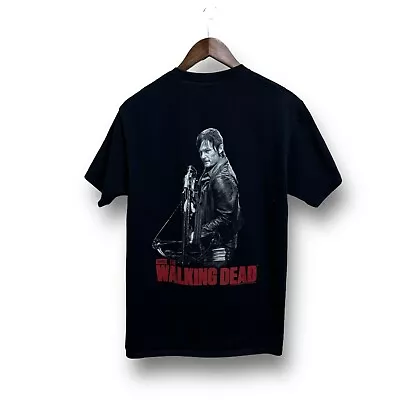 The Walking Dead 2014 Promo Double Sided Graphic T Shirt  Daryl Dixon M 19 X 29 • $16.06