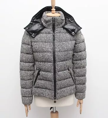 Women's MONCLER Astere Tweed Down Puffer Jacket Hooded RARE Size 1 S • $650