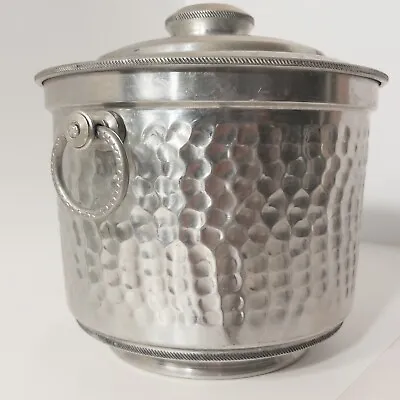 VINTAGE Hammered Aluminum Art Deco Era Ice Bucket - Made In Italy. • $24.97