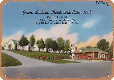 Metal Sign - Virginia Postcard - Green Lantern Motel And Restaurant On U.S. Ro • $18.66