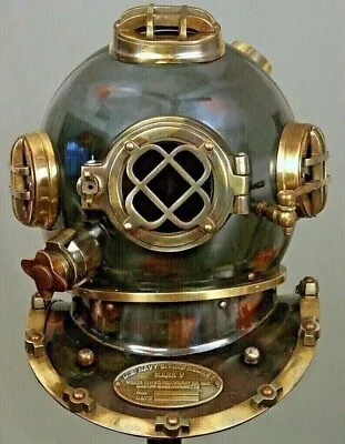 18  Antique Diving Helmet Vintage Mark V US Navy Deep Sea Divers Helmet Scuba • $176.39