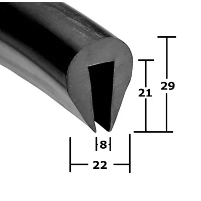 XLarge Rubber U Shape Channel Trim Seal For 8mm Glass Wood Panel Price Per Metre • £9.50