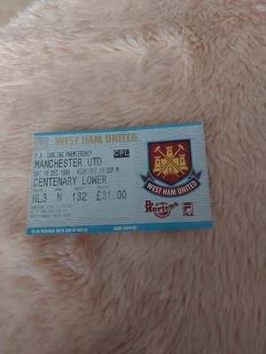 £1.99 • Buy WEST HAM UTD V MANCHESTER UNITED/MAN UTD FOOTBALL MATCH TICKET 1999/2000
