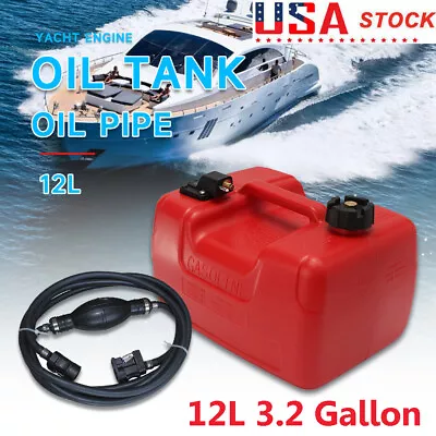 $69.99 • Buy 12L Portable Boat Fuel Tank 3.2 Gallon Liters Marine Outboard Gas For YAMAHA