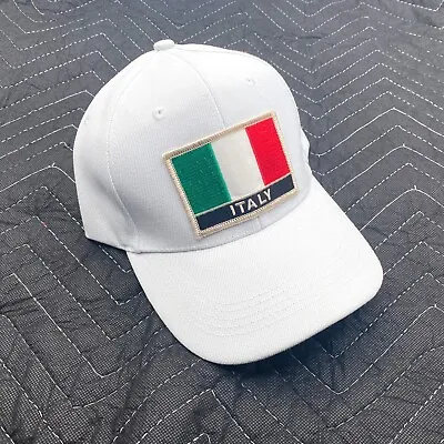 Italy Italian Italia Country Flag White Hat  3D Embroidered Sports Cap • $14.99