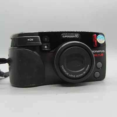 Olympus Superzoom 110 35mm Film Point And Shoot Camera Black Tested • £59.99